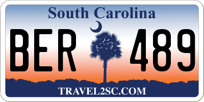SC license plate BER489