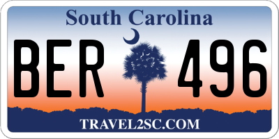 SC license plate BER496