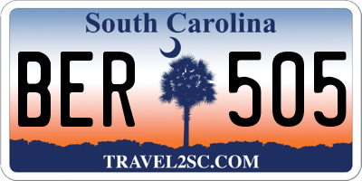 SC license plate BER505