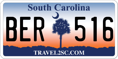 SC license plate BER516
