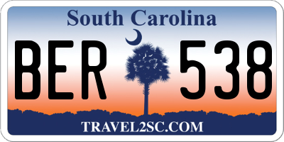 SC license plate BER538