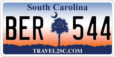 SC license plate BER544