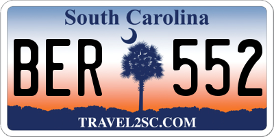 SC license plate BER552