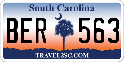 SC license plate BER563