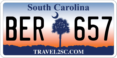 SC license plate BER657