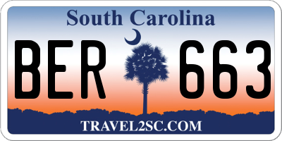 SC license plate BER663