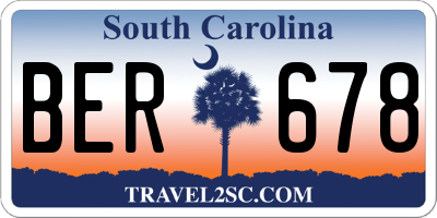 SC license plate BER678