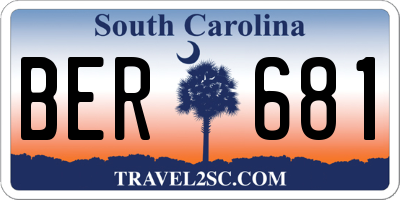 SC license plate BER681