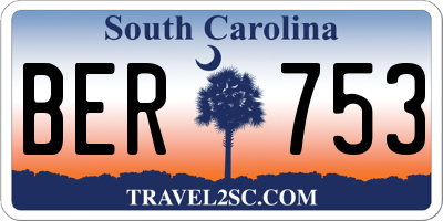 SC license plate BER753