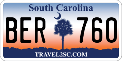 SC license plate BER760