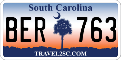 SC license plate BER763
