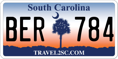 SC license plate BER784