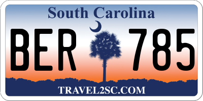 SC license plate BER785