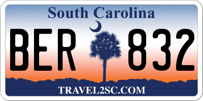 SC license plate BER832
