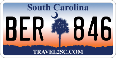 SC license plate BER846