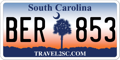 SC license plate BER853