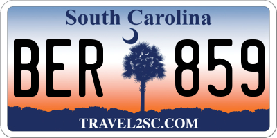 SC license plate BER859