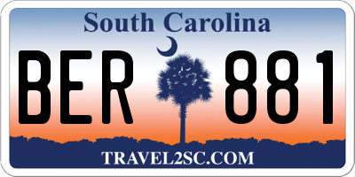 SC license plate BER881
