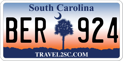 SC license plate BER924