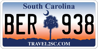 SC license plate BER938