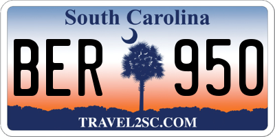 SC license plate BER950