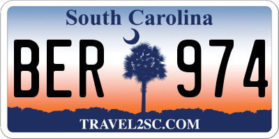 SC license plate BER974