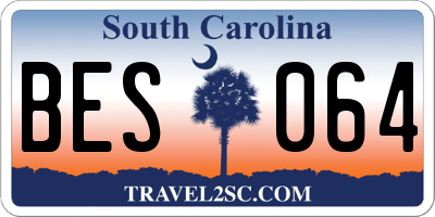 SC license plate BES064