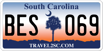 SC license plate BES069