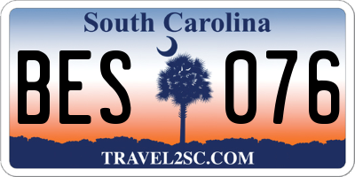 SC license plate BES076