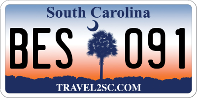 SC license plate BES091