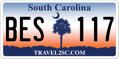 SC license plate BES117