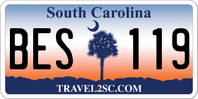 SC license plate BES119