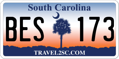 SC license plate BES173