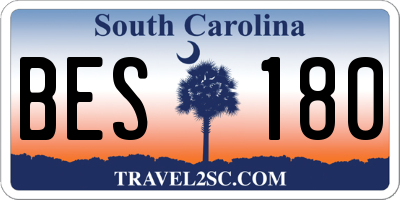 SC license plate BES180