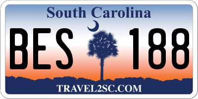 SC license plate BES188