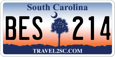 SC license plate BES214