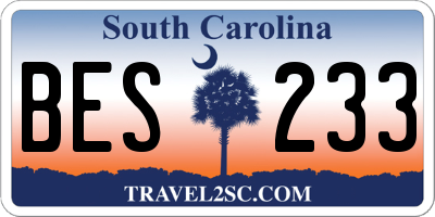 SC license plate BES233