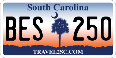 SC license plate BES250