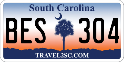 SC license plate BES304