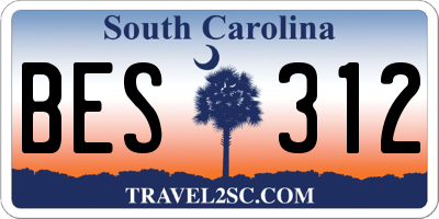 SC license plate BES312