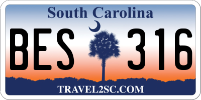 SC license plate BES316