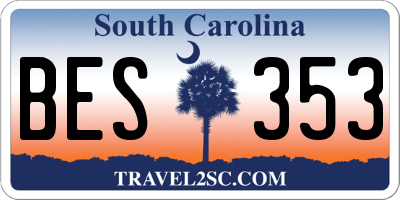 SC license plate BES353