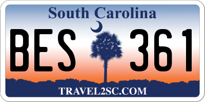 SC license plate BES361