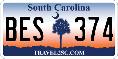 SC license plate BES374