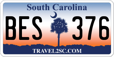 SC license plate BES376
