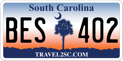 SC license plate BES402