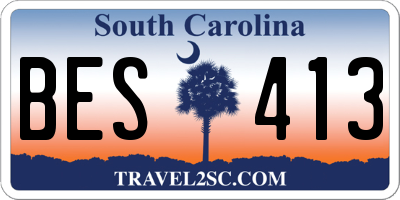 SC license plate BES413