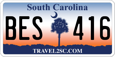 SC license plate BES416