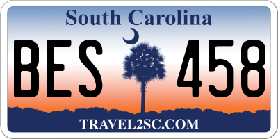 SC license plate BES458