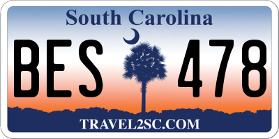 SC license plate BES478